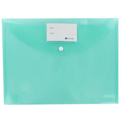 Atlas Doucment Bag Cube With Card & Button F/S Green - Al Masam Stationery LLC