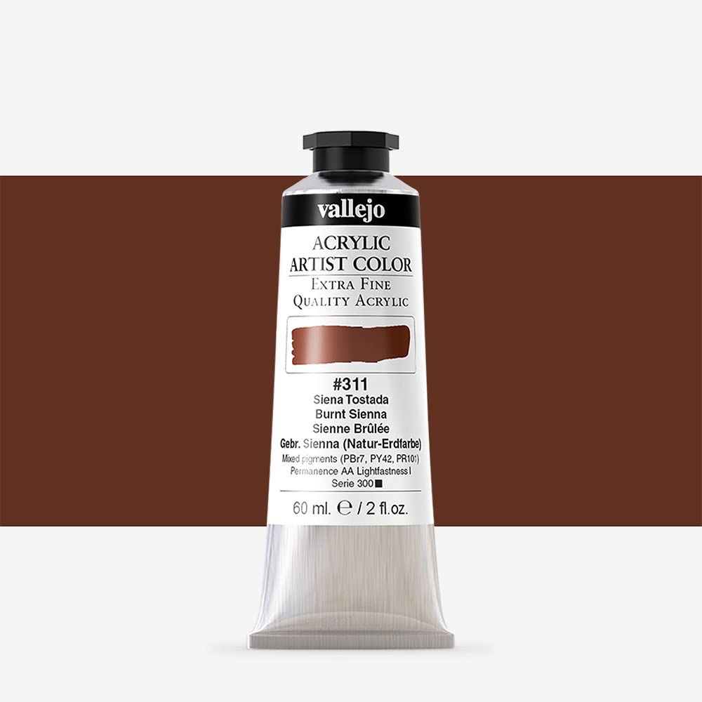 VALLEJO ACRYLIC ARTIST 311: 60 ML. BURNT SIENNA - Al Masam Stationery LLC