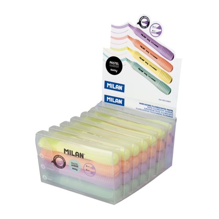 Display box 7 cases with 4 SWAY Pastel highlighters - Al Masam Stationery LLC