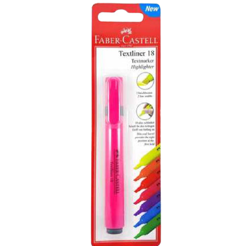 FABER-CASTELL Highlighter Textliner 18 Pink Blister(Slim) - Al Masam Stationery LLC