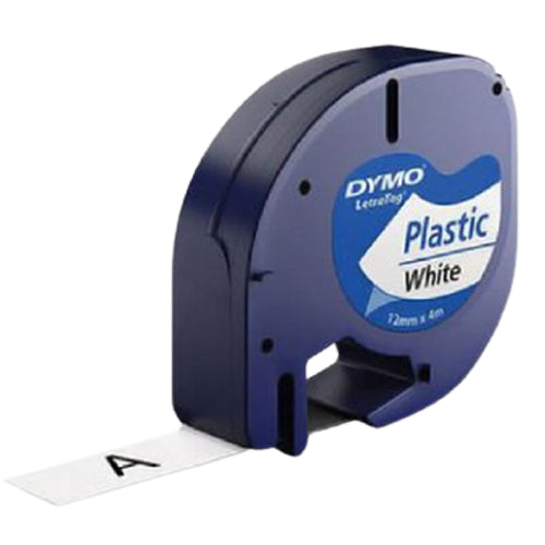 DYMO TP 12MMX4M LT PLASTIC WHT(91201) - Al Masam Stationery LLC