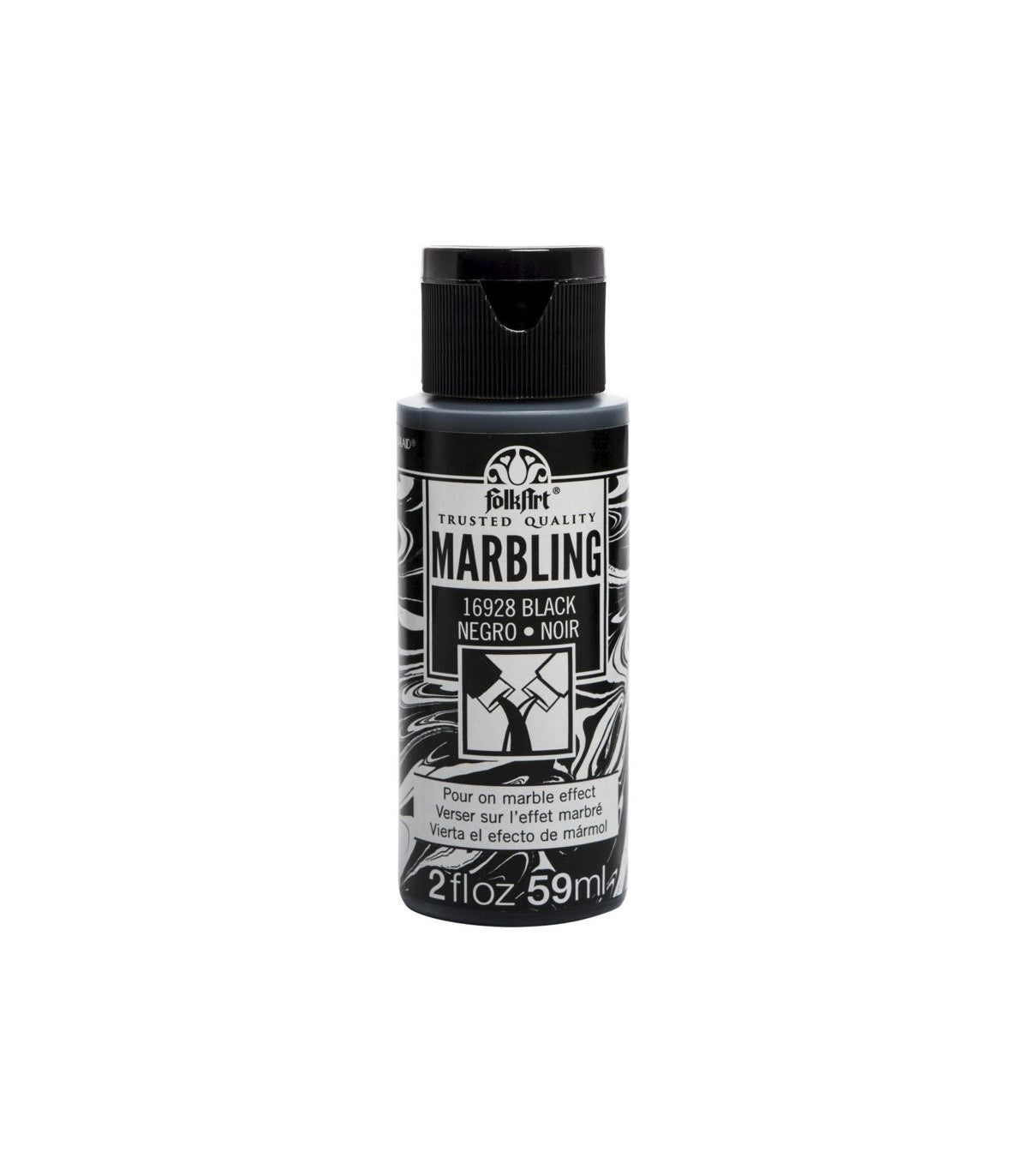 Folkart Marbling Paint Water-Based Black Color 59Ml - MSP 16928 - Al Masam Stationery LLC Main image