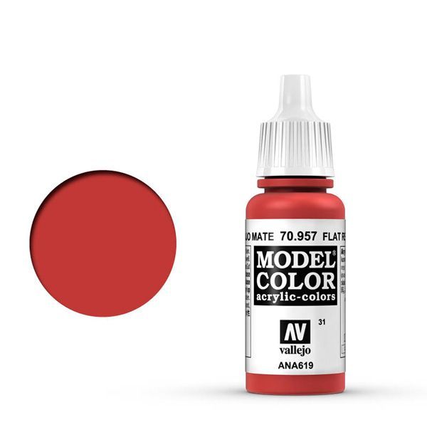 Vallejo 031:MODELCOLOR 957-17ML. FLAT RED - Al Masam Stationery LLC