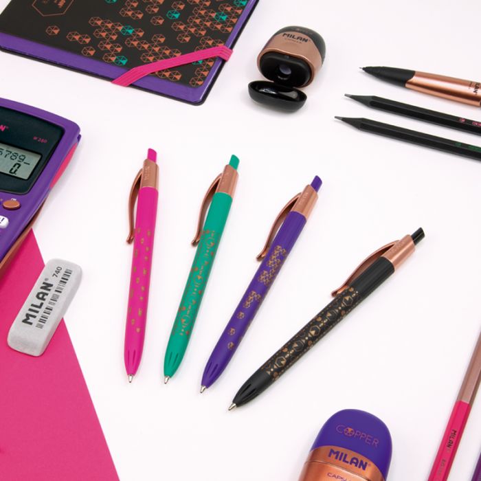 Display Box Cases with 4 P1 Copper Pens Assorted Colours - Al Masam Stationery LLC