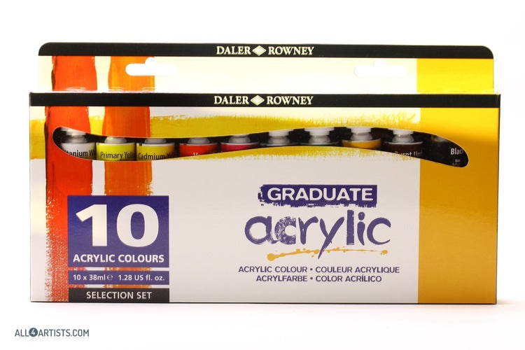 Daler-rowney GRAD ACRYL Selection Set 10 X 38ml - Al Masam Stationery LLC Main image