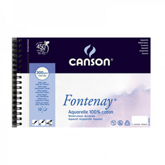 CANSON FONTENAY WATERCOLOUR SPIRAL 24X32 CM 300 GSM 12 SHEETS - Al Masam Stationery LLC