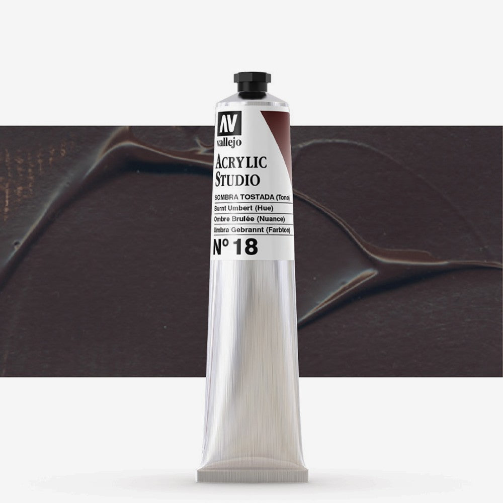 VALLEJO ACRYLIC STUDIO 18:58ML. BURNT UMBER - Al Masam Stationery LLC