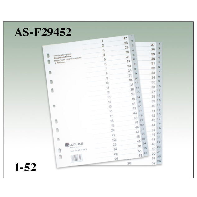 Atlas 1-7 Plastic Divider A4 | Numbered File Index