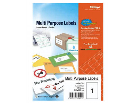 Formtec Label 100/210 x 297mm A4 #1 - Al Masam Stationery LLC