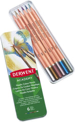 Derwent Academy Metallic Color Pencils, 6 Pack - Al Masam Stationery LLC