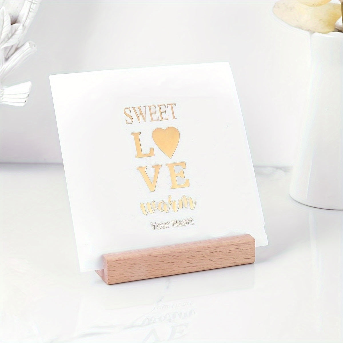 ELMAS 5pcs Wooden Photo & Card Holders Tabletop Display - Al Masam Stationery LLC