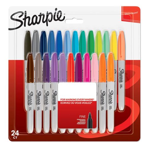 Sharpie Fine Point Permanent Marker Assorted 24 Pieces - (SP-2065405) - Al Masam Stationery LLC Main image