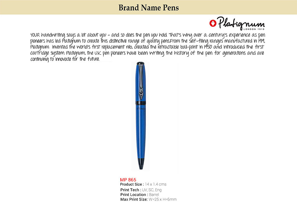 AMS- MP 865 -  Platignum Ball Pen - Al Masam Stationery LLC