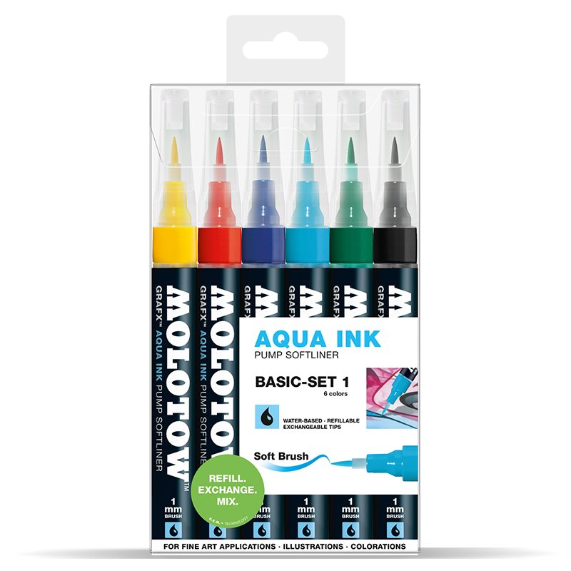 Molotow Grafx Aqua Ink Basic-Set 1 - Al Masam Stationery LLC Main image