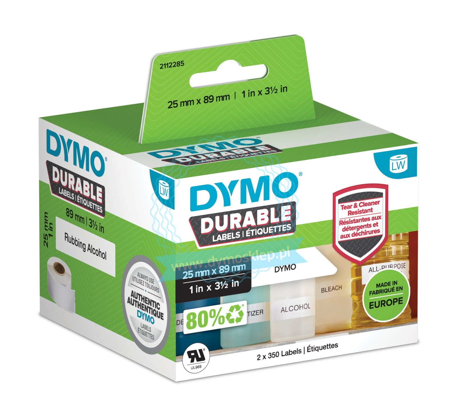 DYMO DURABLE LABELS 25MM X 89MM - (DY2112285) - Al Masam Stationery LLC Main image