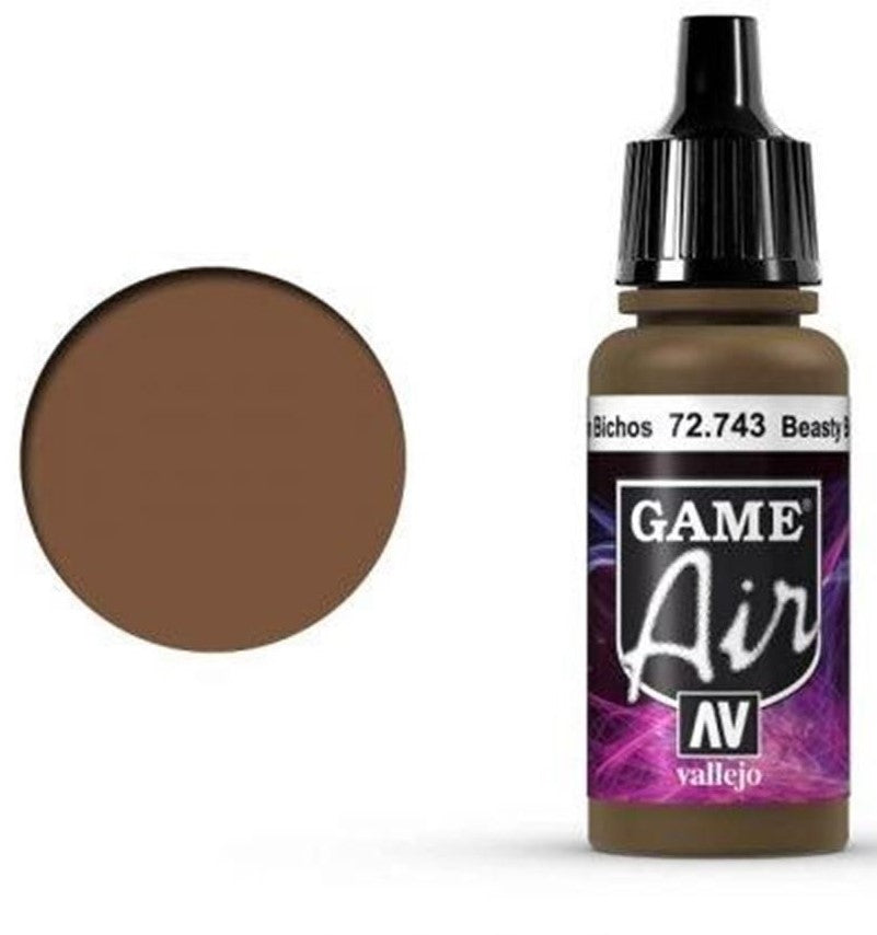 Vallejo GAME AIR 743-17ML. BEASTY BROWN - Al Masam Stationery LLC Main image