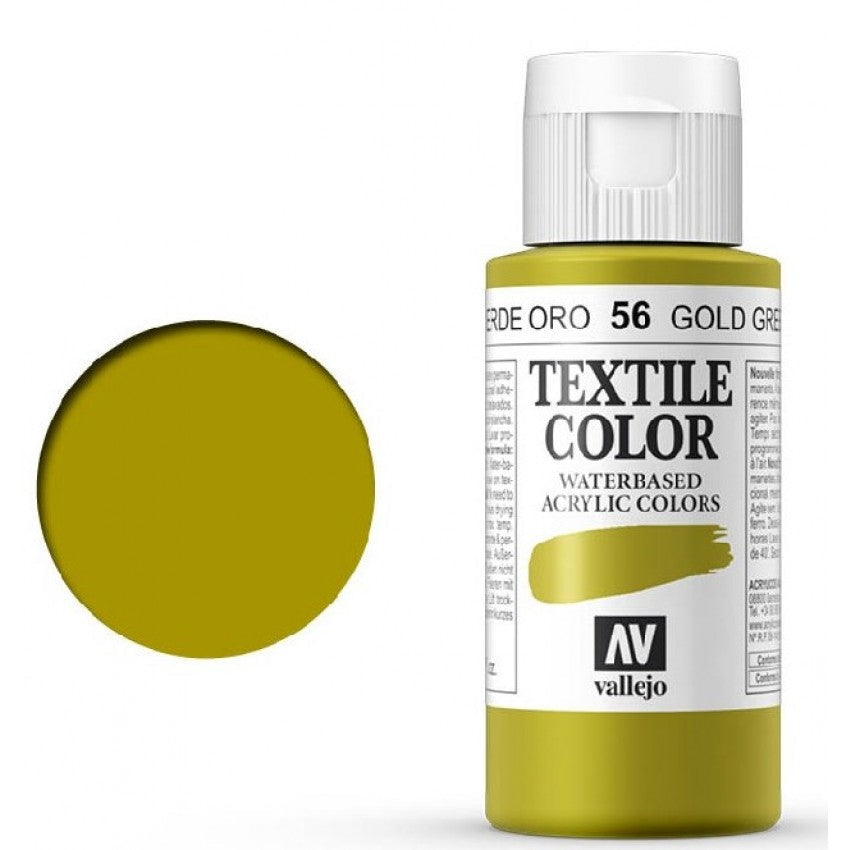 VALLEJO TEXTILE COLOR 56: 60 ML. GOLD GREEN