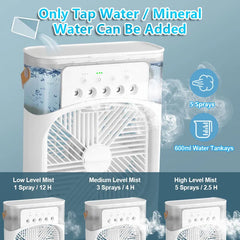 ELMAS New 3 In 1 Portable Humidifier Fan For Home - Al Masam Stationery LLC