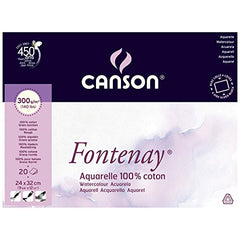 CANSON FONTENAY WATERCOLOUR BLOCKS 24X32 CM 300 GSM 20 SHEETS - Al Masam Stationery LLC