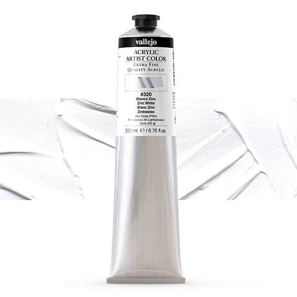 VALLEJO ACRYLIC ARTIST 320: 200 ML. ZINC WHITE - Al Masam Stationery LLC