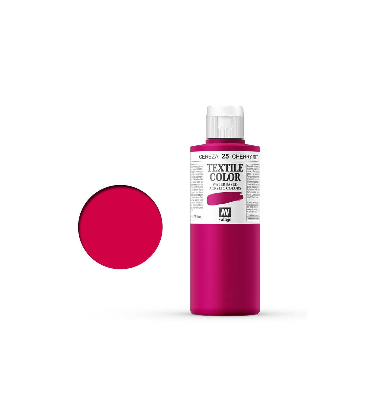 TEXTILE COLOR 25: 200 ML. CHERRY RED