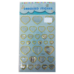 Embossed  Stickers Heart - Al Masam Stationery LLC