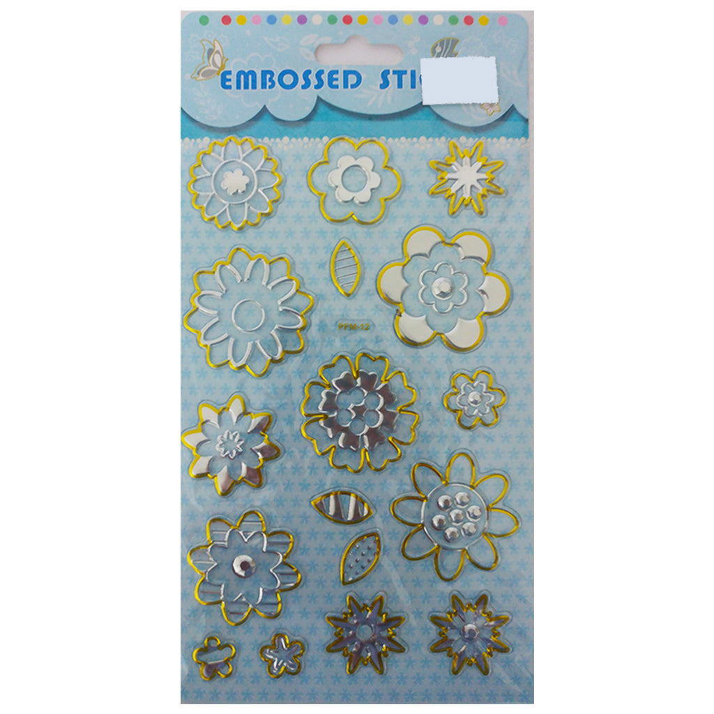 Embossed Stickers Flowers - Al Masam Stationery LLC