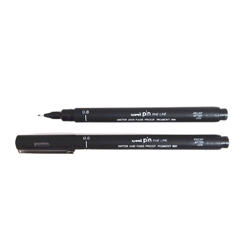 Uni Pin 200 Fine Line 0.8mm - Black - Al Masam Stationery LLC
