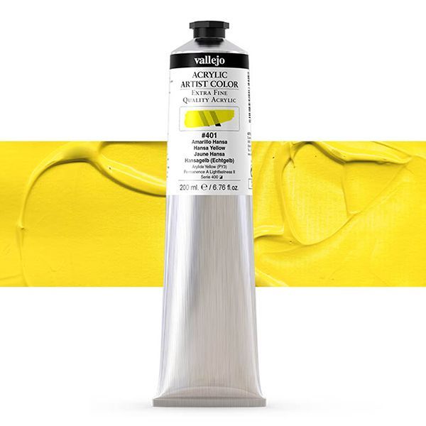 VALLEJO ACRYLIC ARTIST 401: 200 ML. HANSA YELLOW - Al Masam Stationery LLC