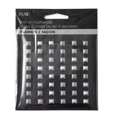 HOT FIX IRON ON - NAILHEAD SQUARE BRUSHED SILVER
