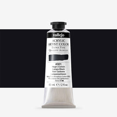 VALLEJO ACRYLIC ARTIST 301: 60 ML. LAMPS BLACK - Al Masam Stationery LLC