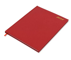 FIS Golden Executive Diary 2024 English/French (1 Week at a glance) Vinyl, Cover Red