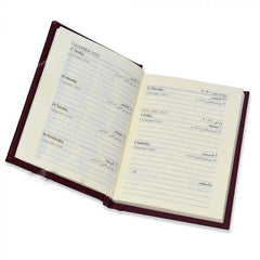 FIS Bonded Leather Pocket (Arabic/English) 1 Week at a glance, Maroon - Al Masam Stationery LLC