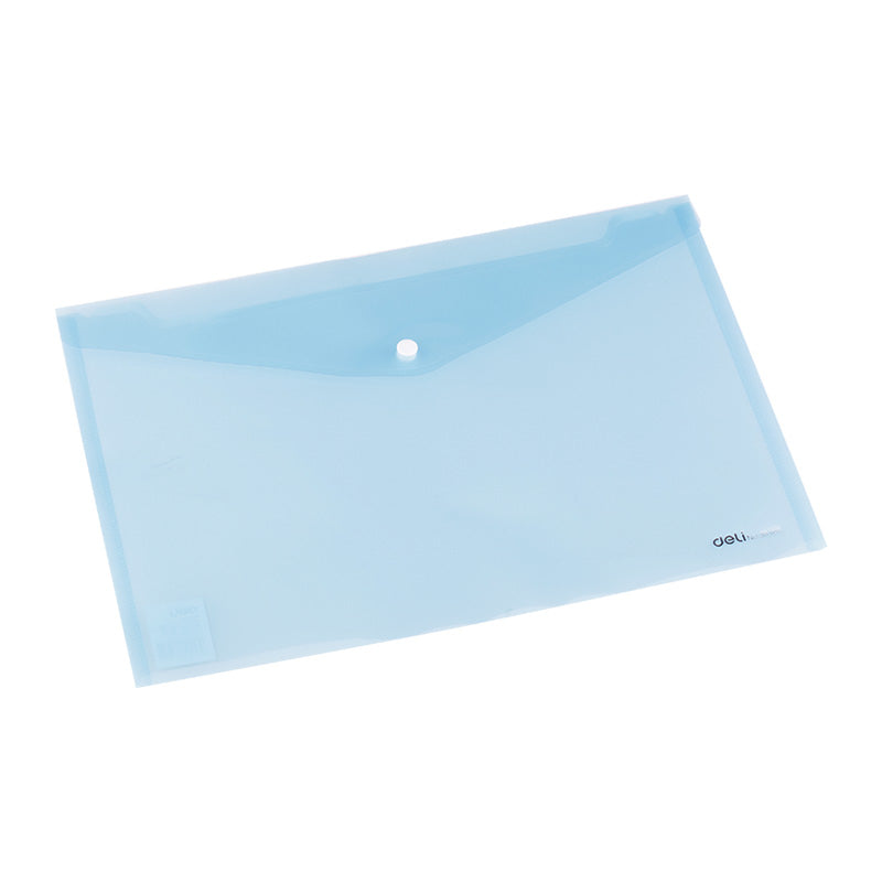 Deli File Bag Snap FC 2C Translucent - Al Masam Stationery LLC