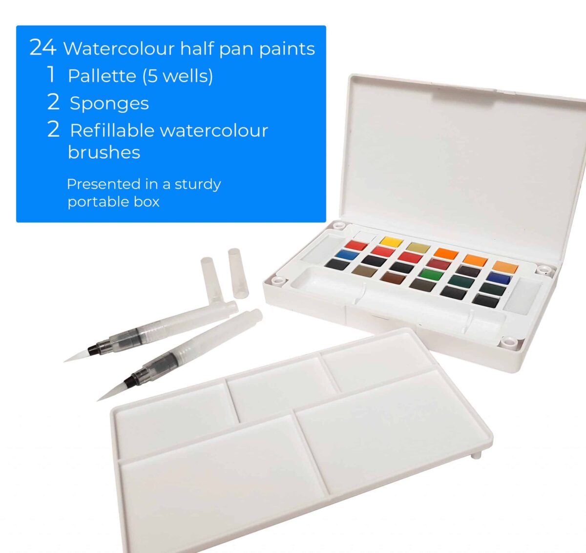Zeiler 24 PREMIUM HALF PAN WATERCOLOUR SET - Al Masam Stationery LLC