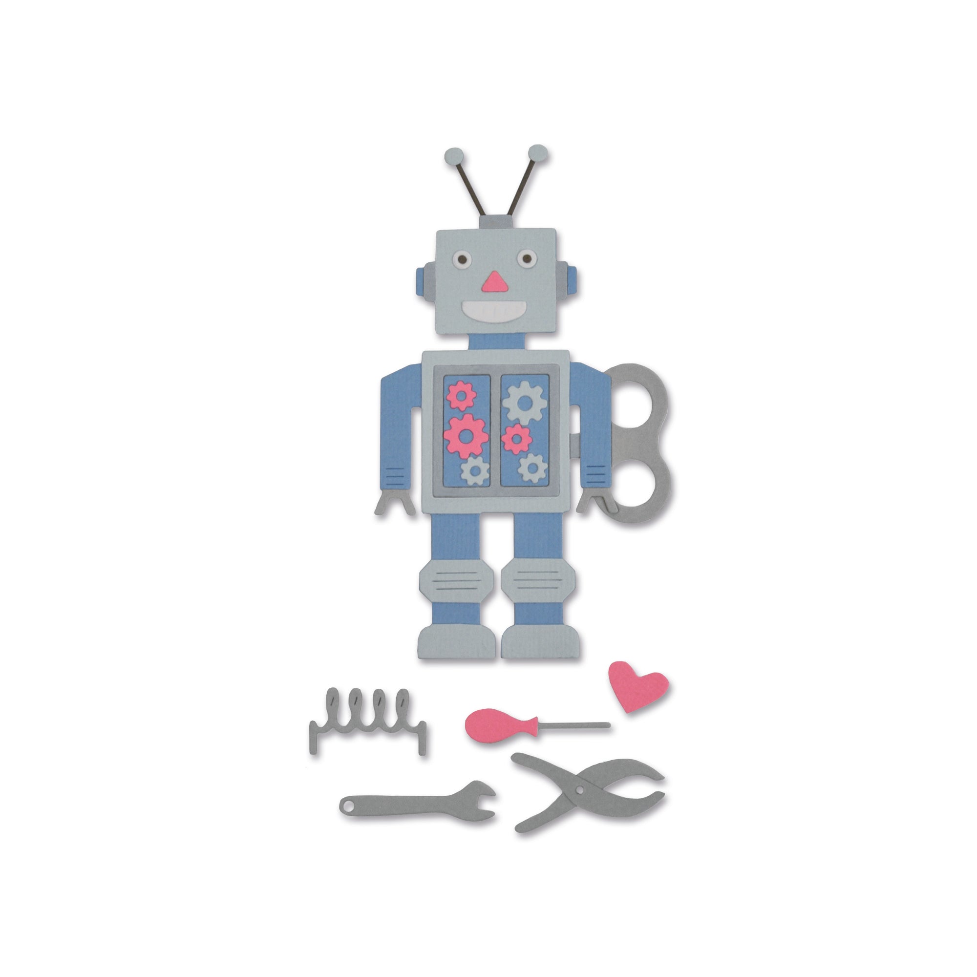 Thinlits Die Set 11Pk 50'S Robot By Georgie Evans - SIZ 663315 - Al Masam Stationery LLC Main image