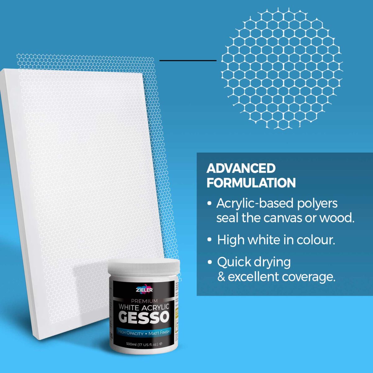 Zeiler PREMIUM WHITE ACRYLIC GESSON(500ML) - Al Masam Stationery LLC