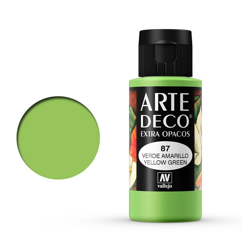VALLEJO ART DECO 087-60ML. YELLOW GREEN - Al Masam Stationery LLC Main image