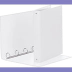 Atlas Elite 2 D-Ring Binder in 25mm silver with filing tabs, designed for organized document storage and easy access.