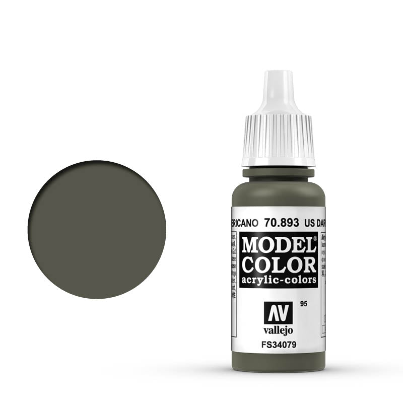 Vallejo 095:MODELCOLOR 893-17ML. US DARK GREEN - Al Masam Stationery LLC