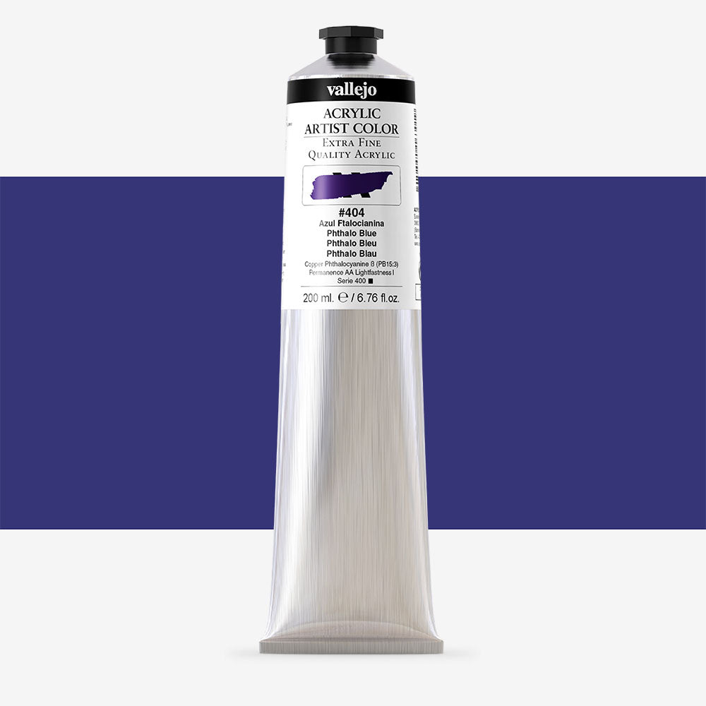 VALLEJO ACRYLIC ARTIST 404: 200 ML. PHTHALO BLUE - Al Masam Stationery LLC