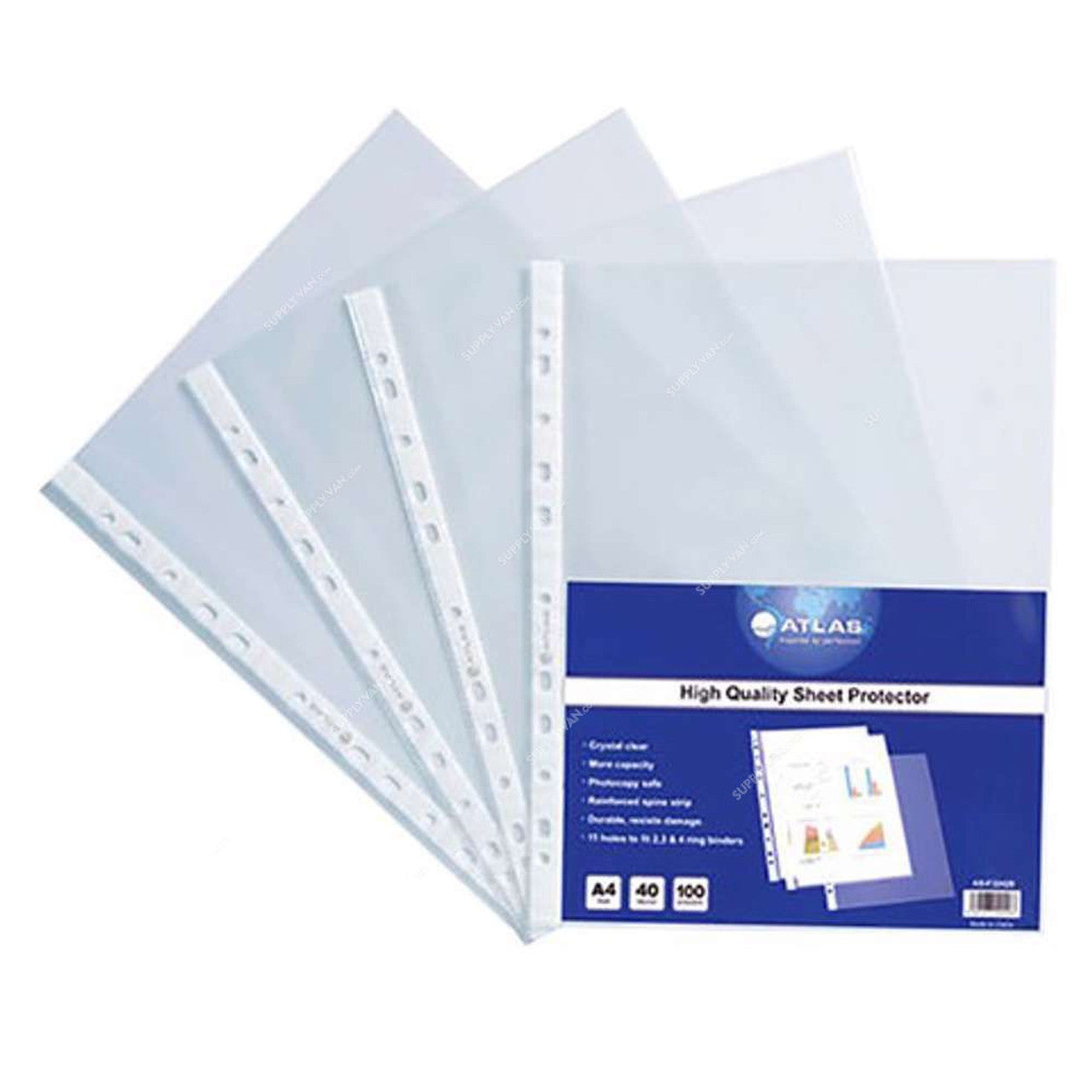 Atlas A4 Plastic Binding Cover MN 50 Sheets - Al Masam Stationery LLC Main image