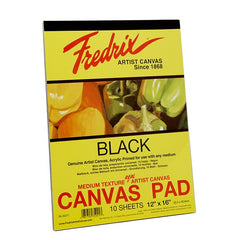 FREDRIX BLACK CANVAS PADS 12X16