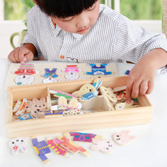 ELMAS Cartoon Change Clothes Wooden Puzzle Game for Kids - Al Masam Stationery LLC