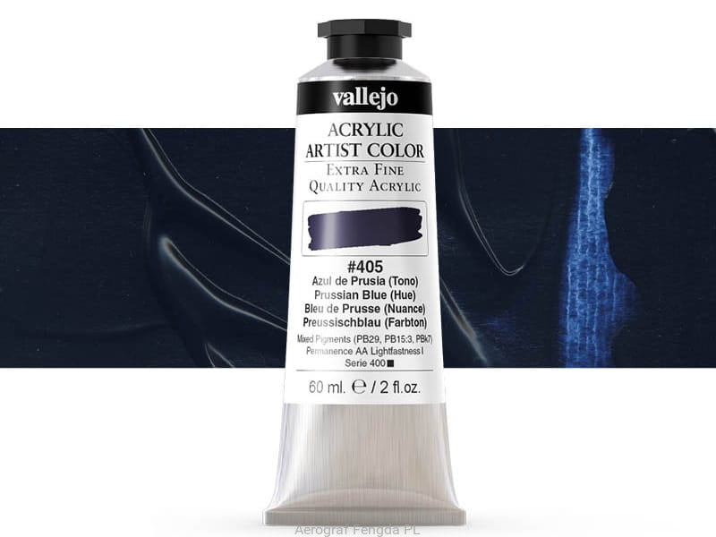 VALLEJO ACRYLIC ARTIST 405: 60 ML. PRUSSIAN BLUE (HUE) - Al Masam Stationery LLC