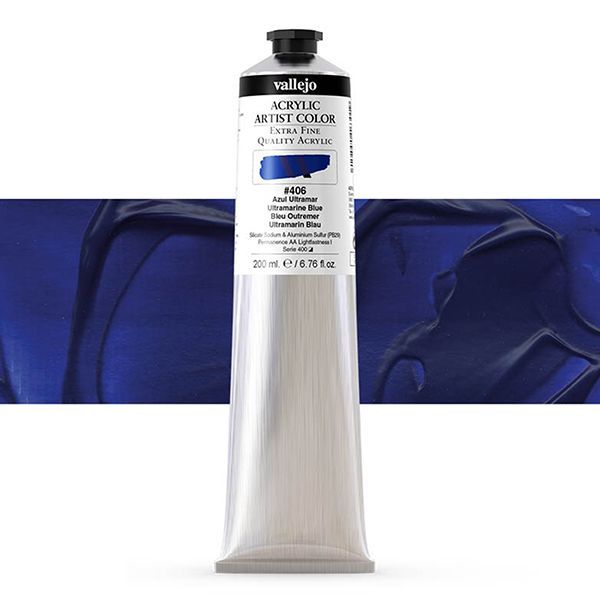 VALLEJO ACRYLIC ARTIST 406: 200 ML. ULTRAMARINE BLUE - Al Masam Stationery LLC