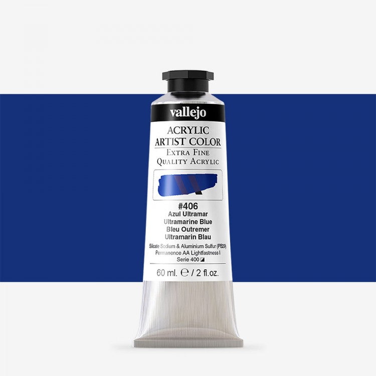 VALLEJO ACRYLIC ARTIST 406: 60 ML. ULTRAMARINE BLUE - Al Masam Stationery LLC