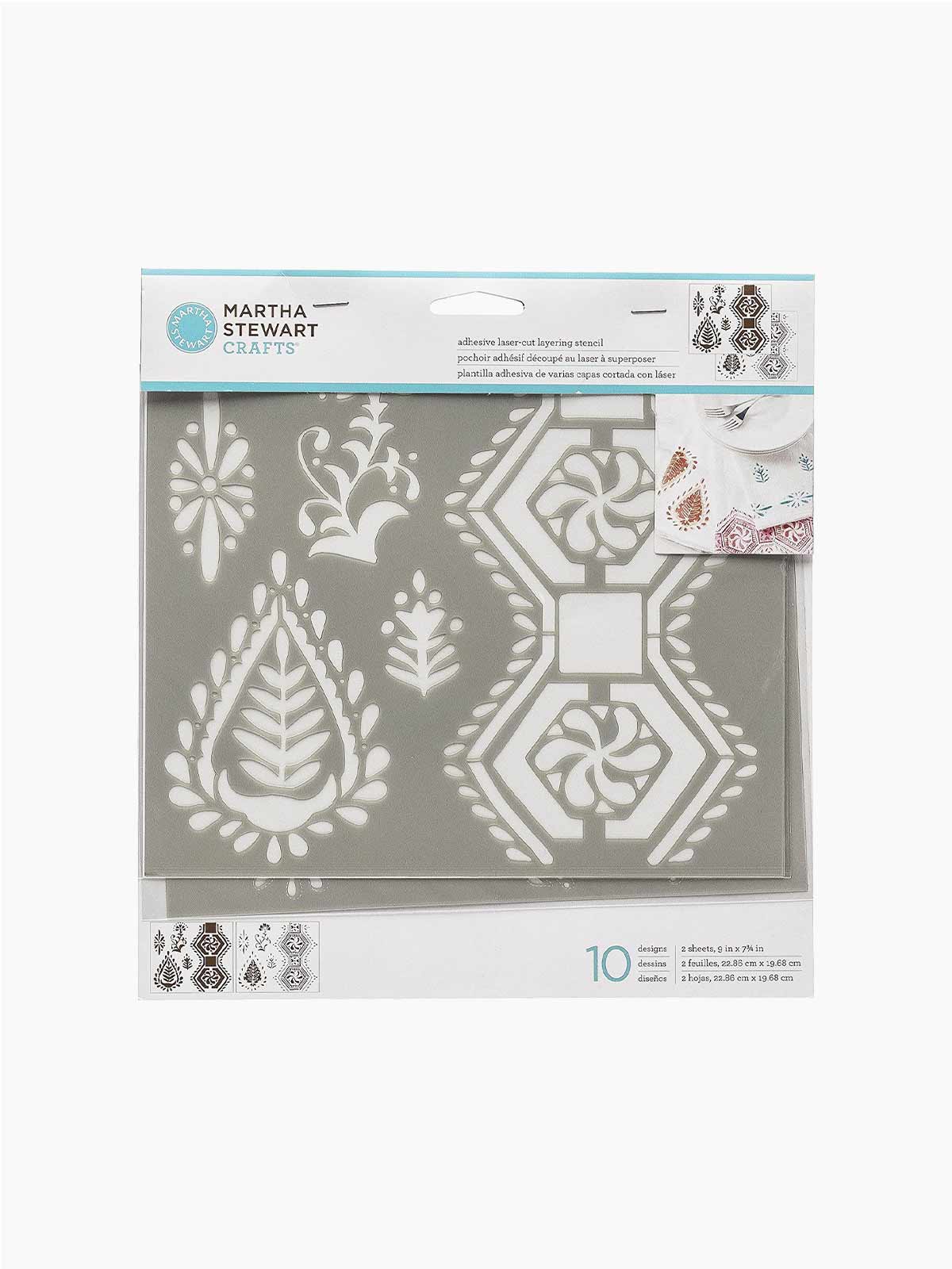 Martha Stewart Adhesive Stencils 2 Sheets Block Print - MSP 17632 - Al Masam Stationery LLC