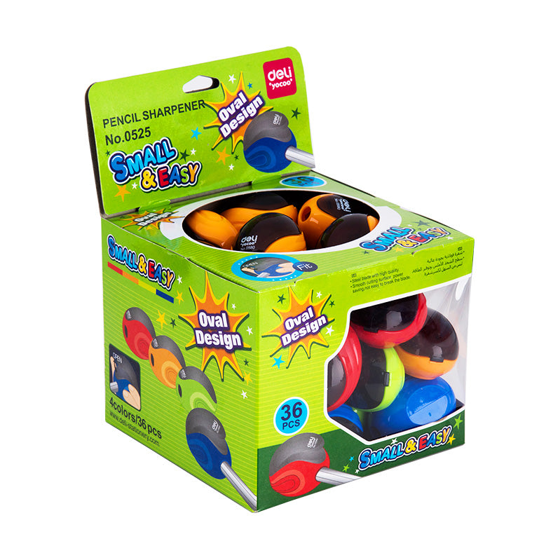 Deli 1-hole Sharpener w/canister 7mm 3C - (E0525) - Al Masam Stationery LLC