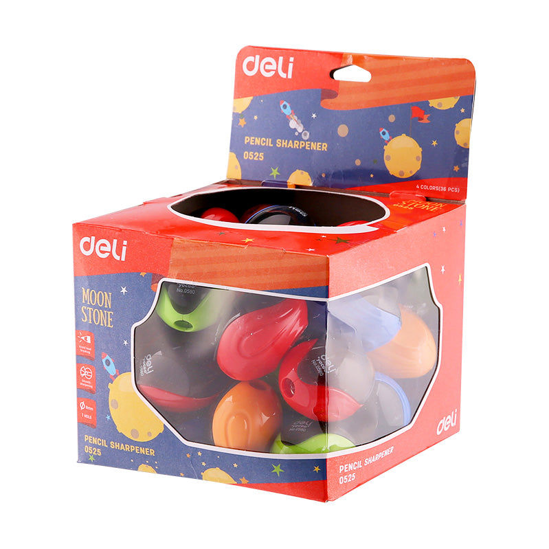 Deli 1-hole Sharpener w/canister 7mm 3C - (E0525) - Al Masam Stationery LLC